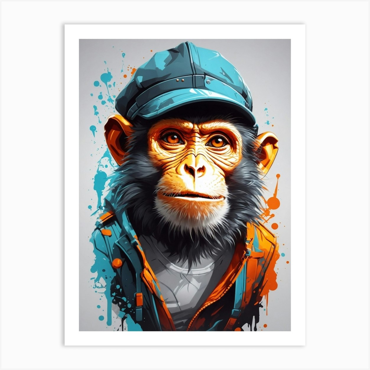 Chimpanzee Art Print by AiArt Mania - Fy