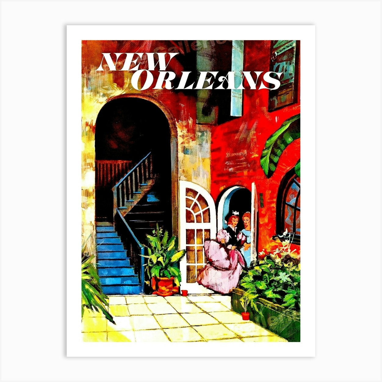 New Orleans, Vintage Travel Poster Art Print by Vintage Spirit - Fy