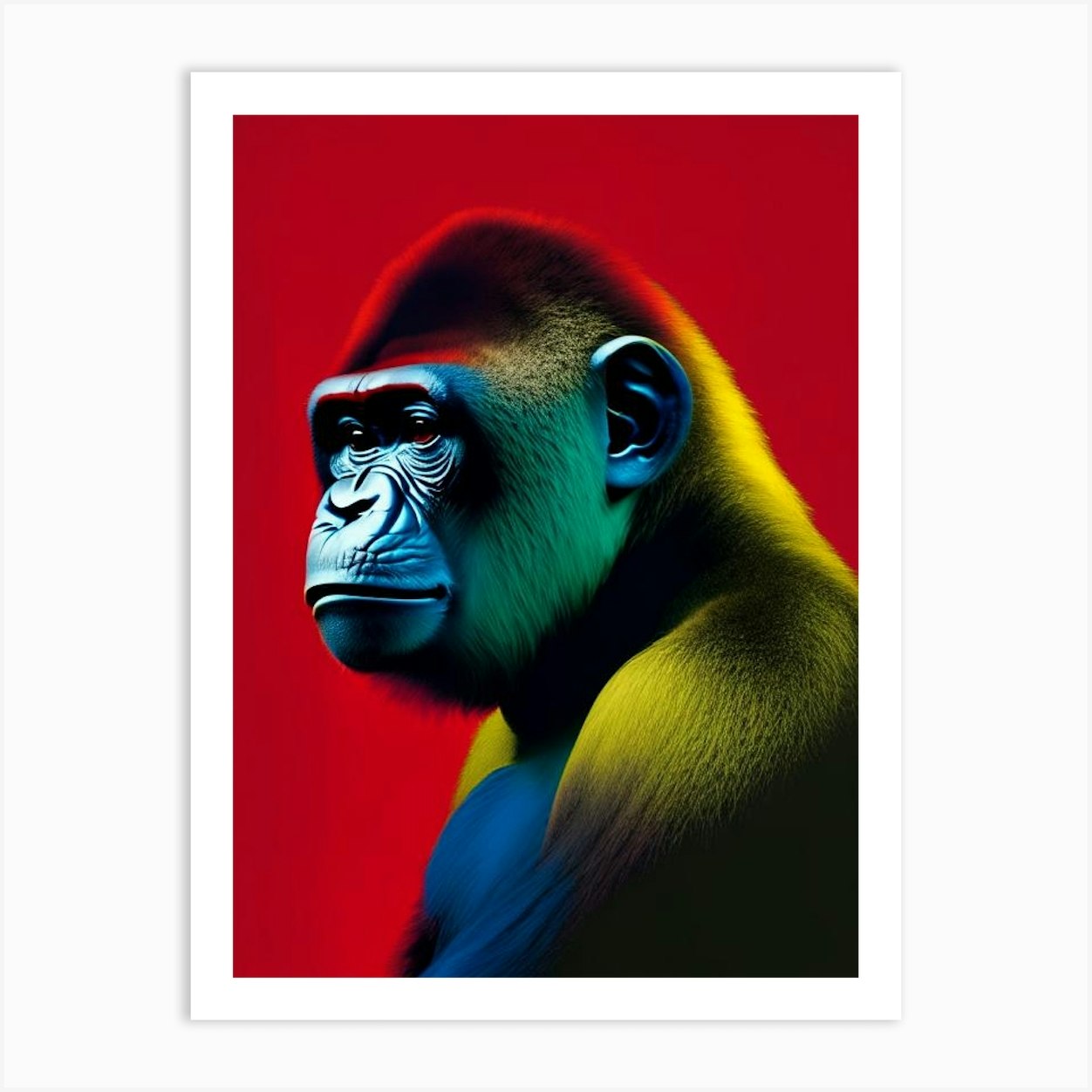 Baby Gorilla Gorillas Primary Colours 1 Art Print by Primate Prints - Fy