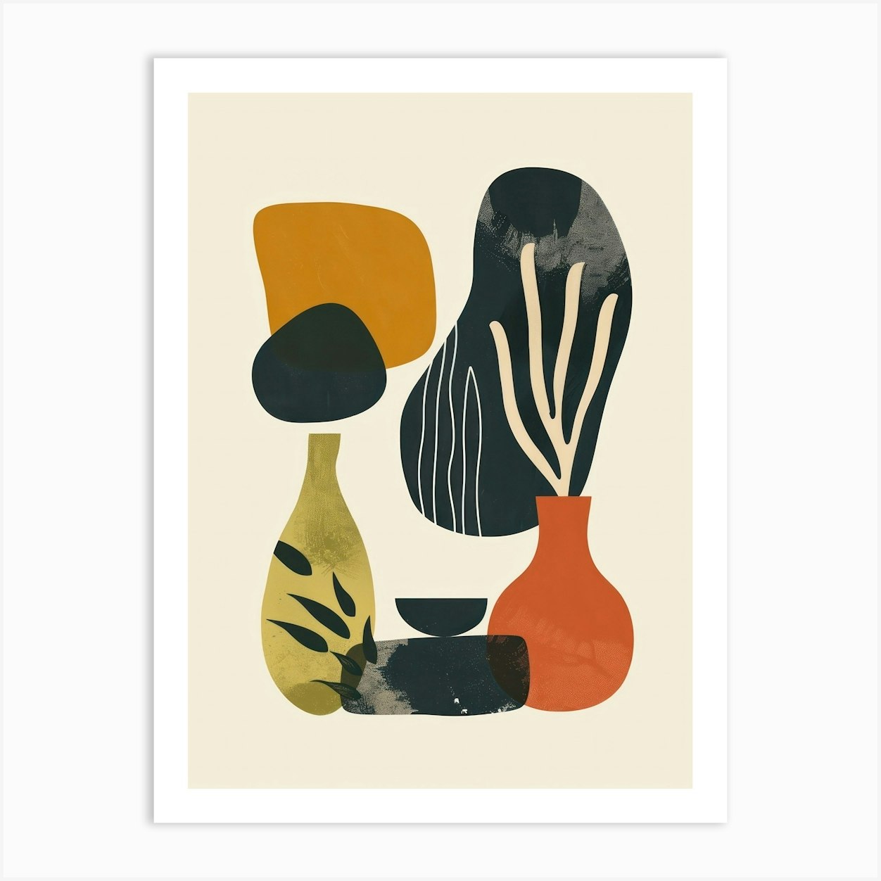 Abstract Objects Collection Flat Illustration 2 Art Print by Abstract ...