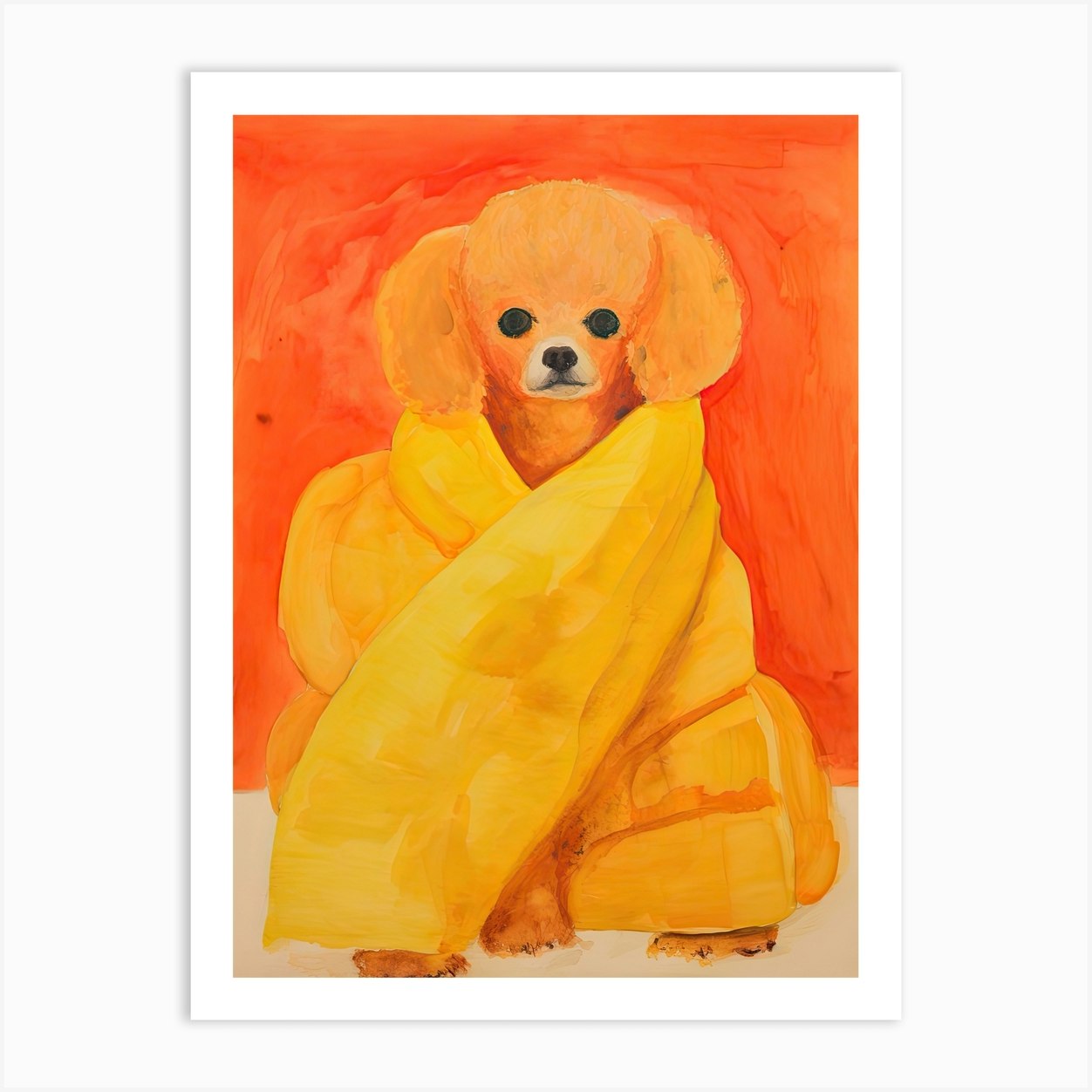 Poodle In A Blanket Art Print by DaarbyN - Fy