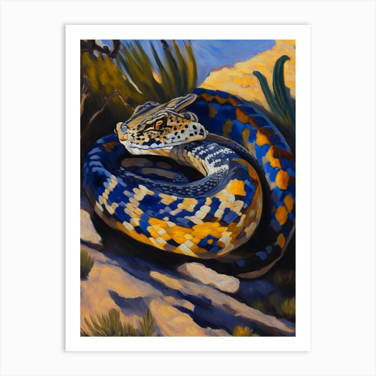 Black Tailed Rattlesnake Painting Art Print by The Snake Pit Fy