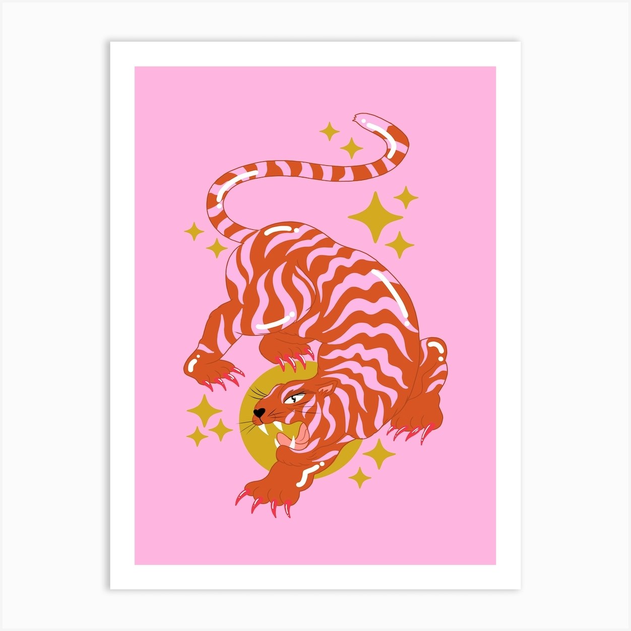 Bubblegum Tiger Art Print by ANIllustration - Fy