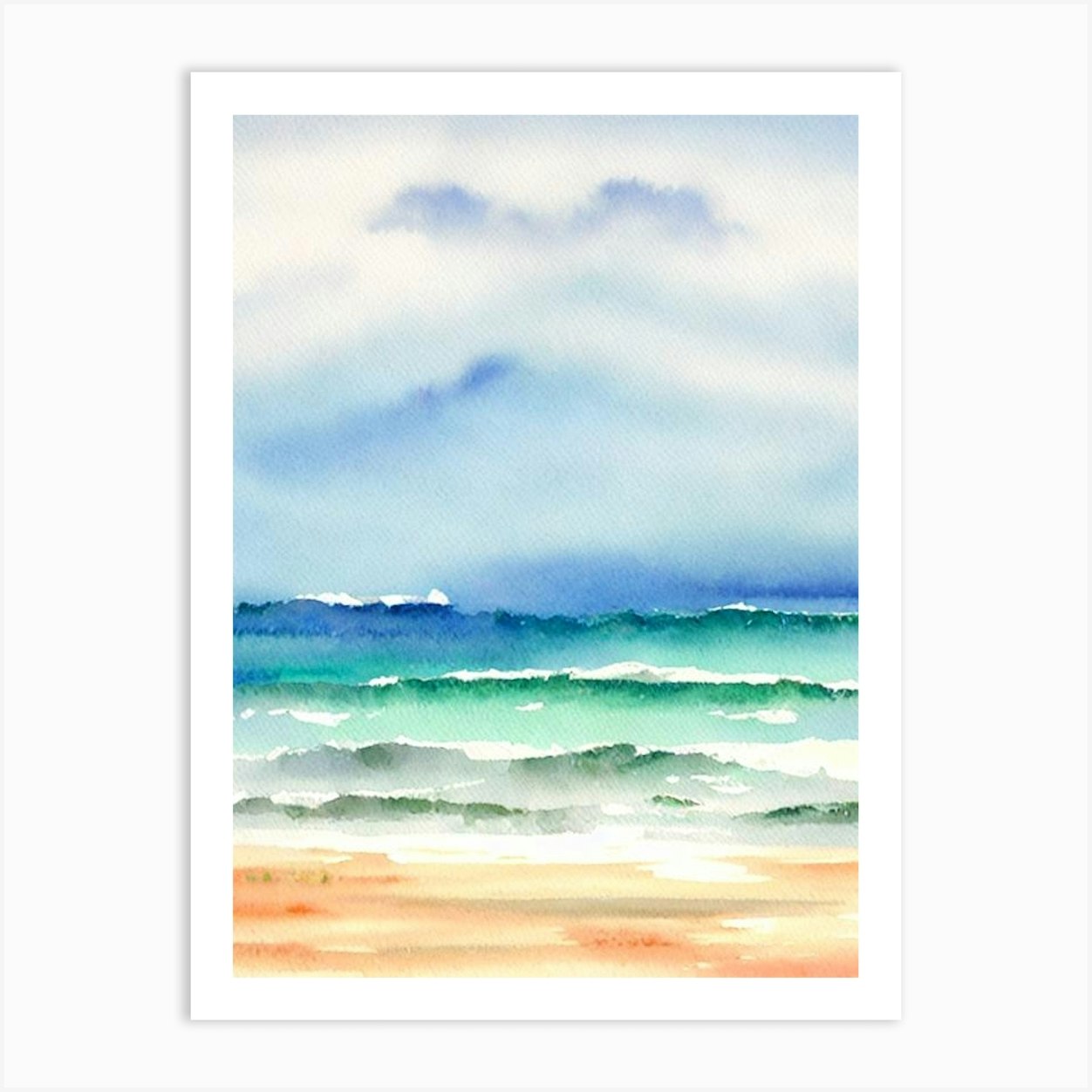 Radisson Beach, Bali, Indonesia Watercolour Art Print by Sand & Surf ...