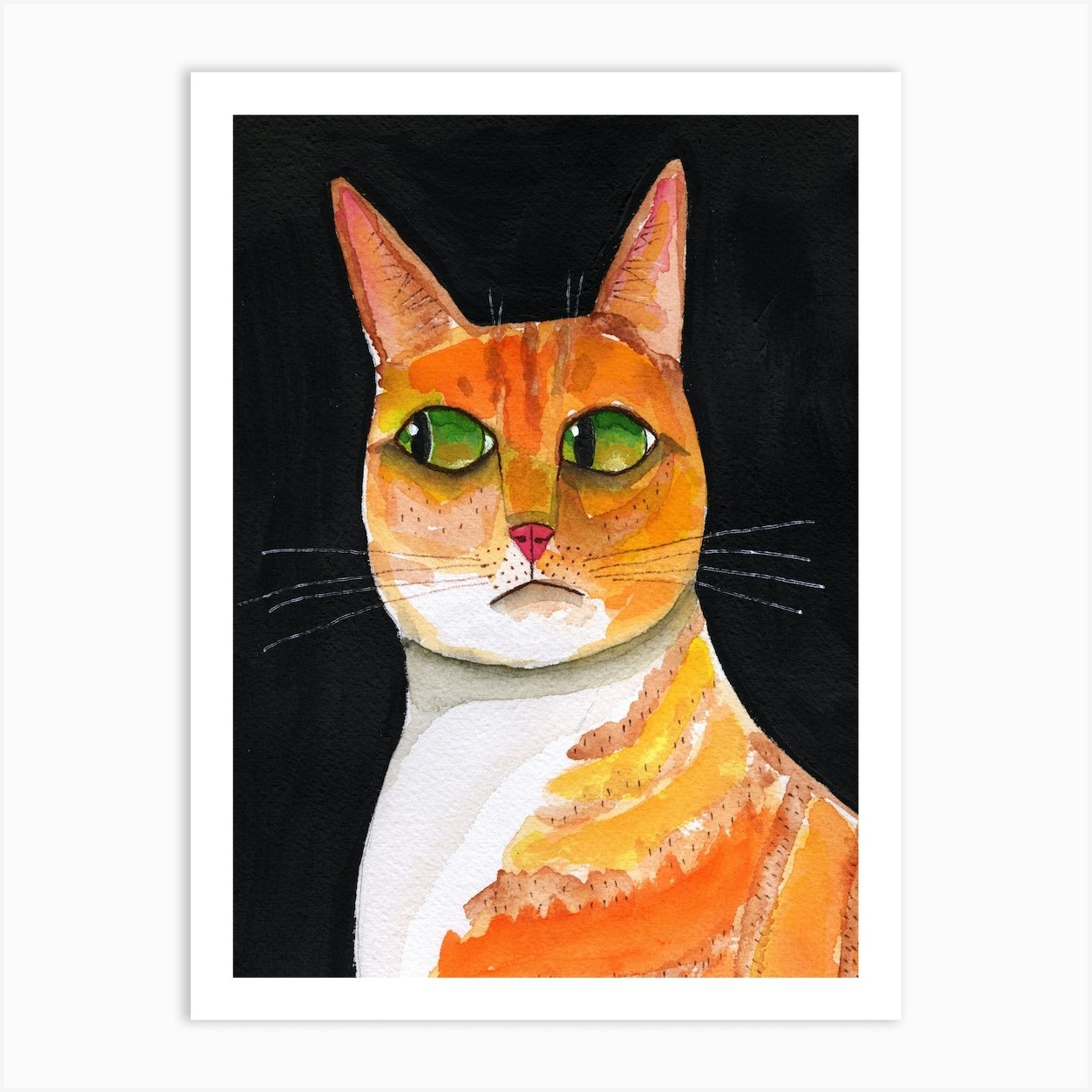 Ginger Cat Side Eye Closeup Art Print by Sharyn Bursic - Fy