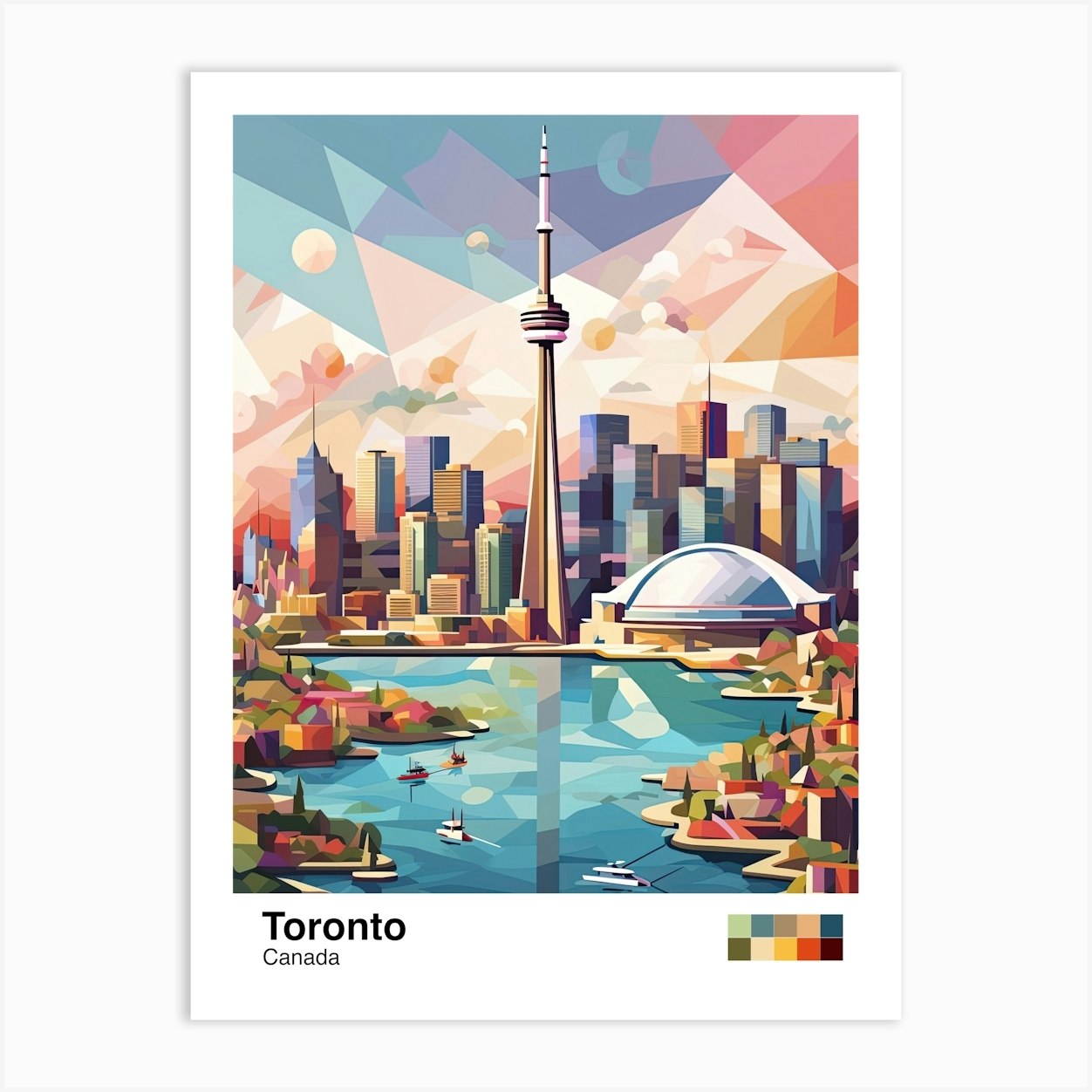Toronto, Canada, Geometric Illustration 3 Poster Art Print by Geometric