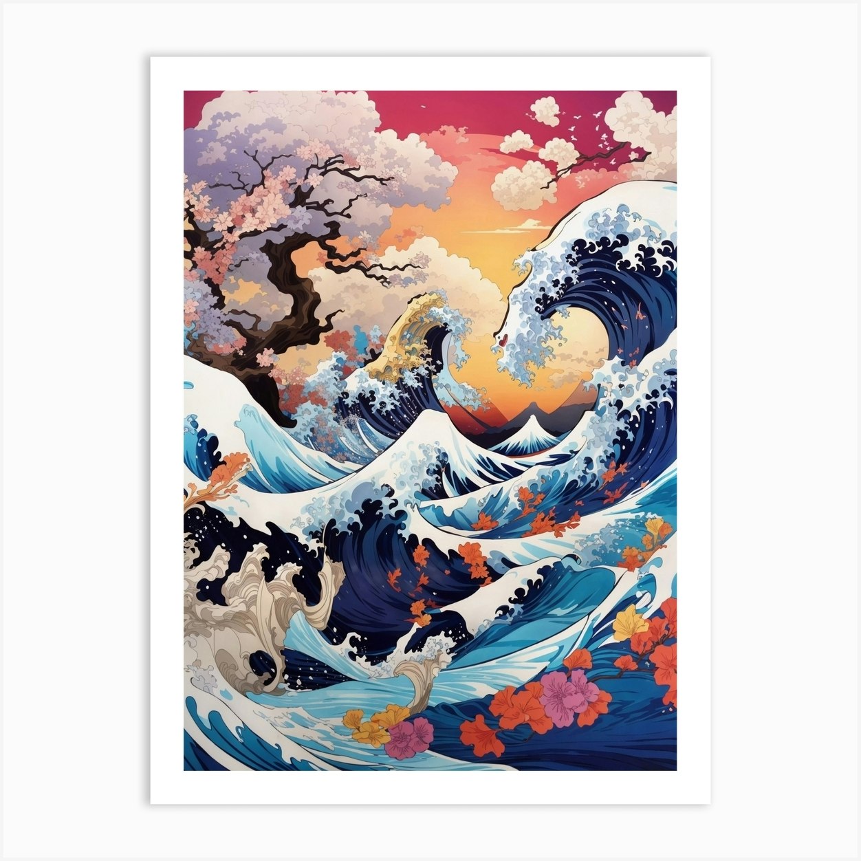 The Great Wave off Kanagawa - Anime Style Art Print by Vitalka - Fy