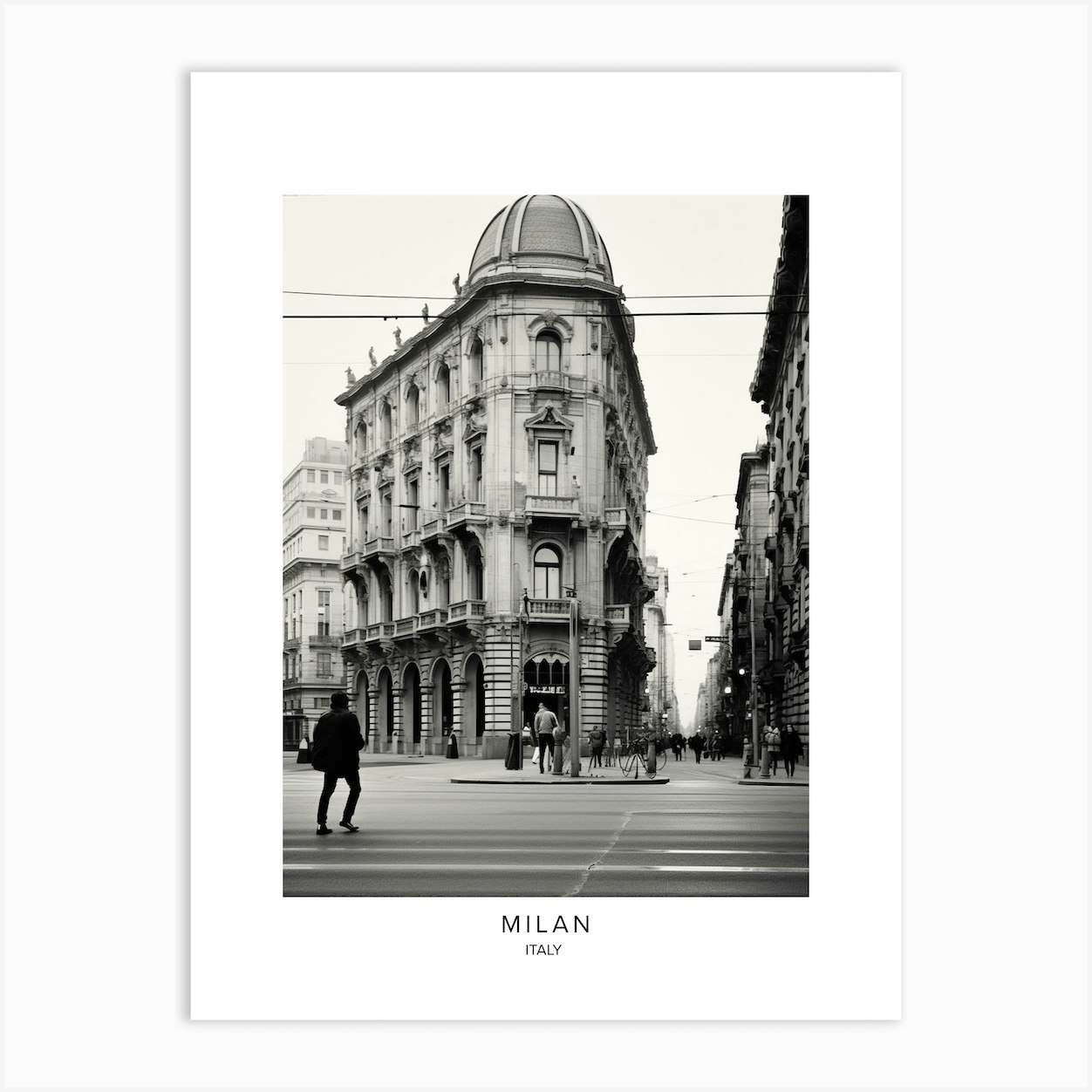 Poster Of Milan Italy Black And White Analogue Photography 4 Art