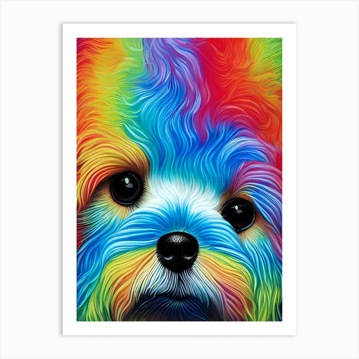 Rainbow Shih Tzu Art Print by 1xMerch - Fy