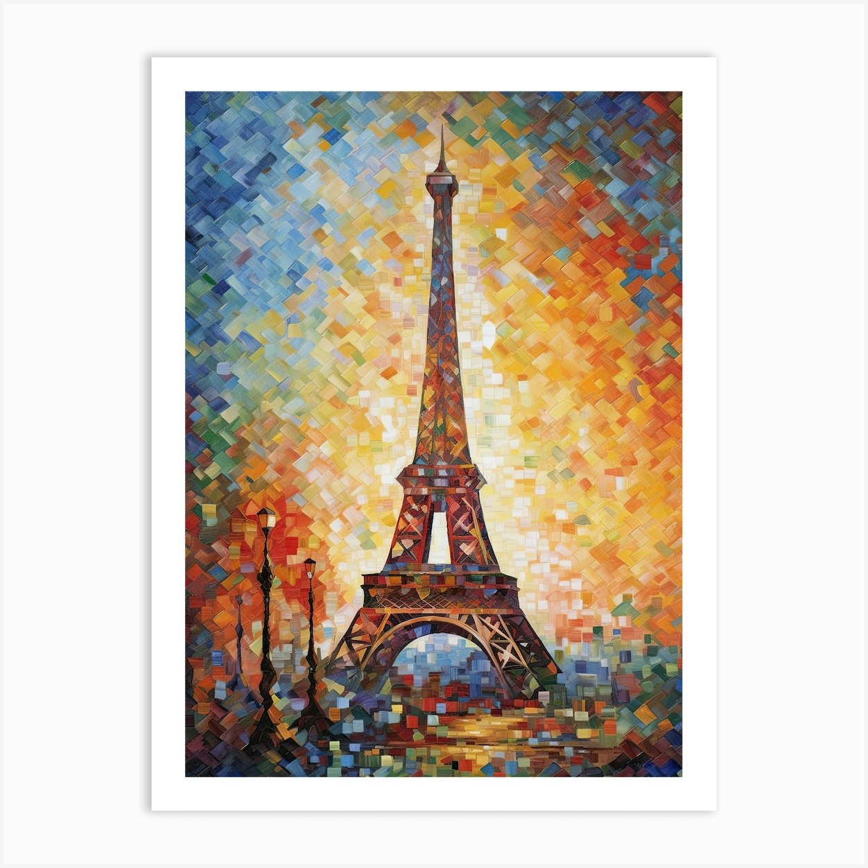 Eiffel Tower Paris France Paul Signac Style 15 Art Print by Fusion ...