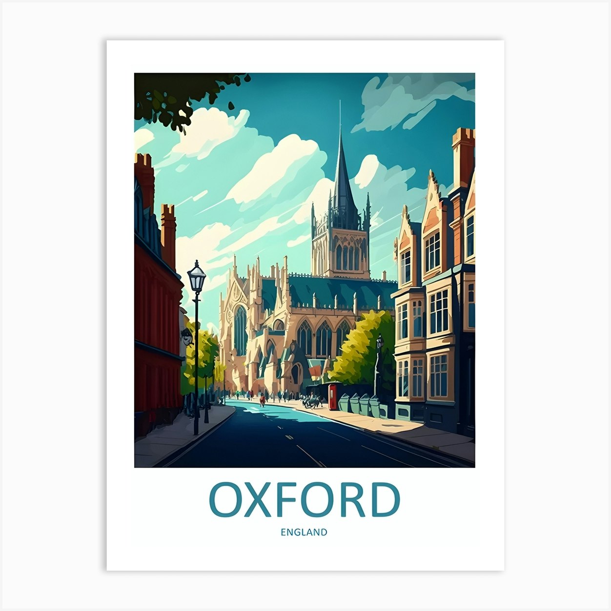 England Oxford Travel Art Print by KunStudio Fy