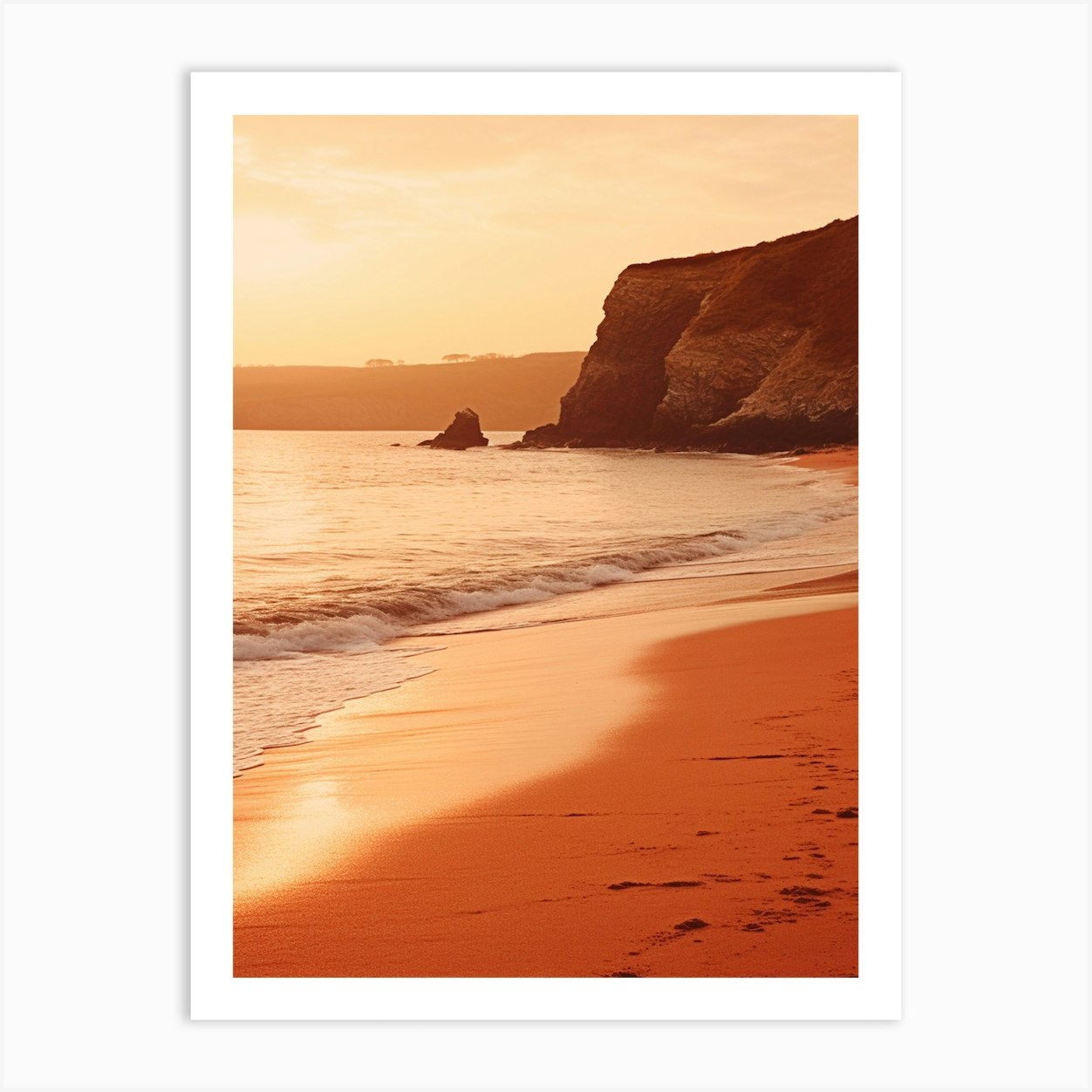 Barafundle Bay Beach Pembrokeshire Wales At Sunset 2 Art Print by Sand ...