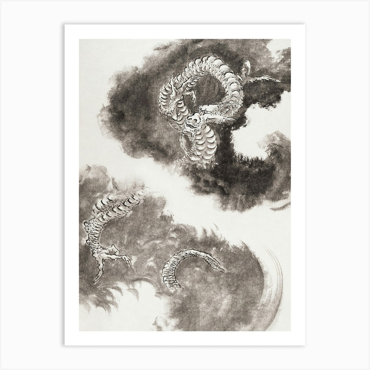 Japanese Dragons, Katsushika Hokusai Art Print by Fy! Classic Art ...