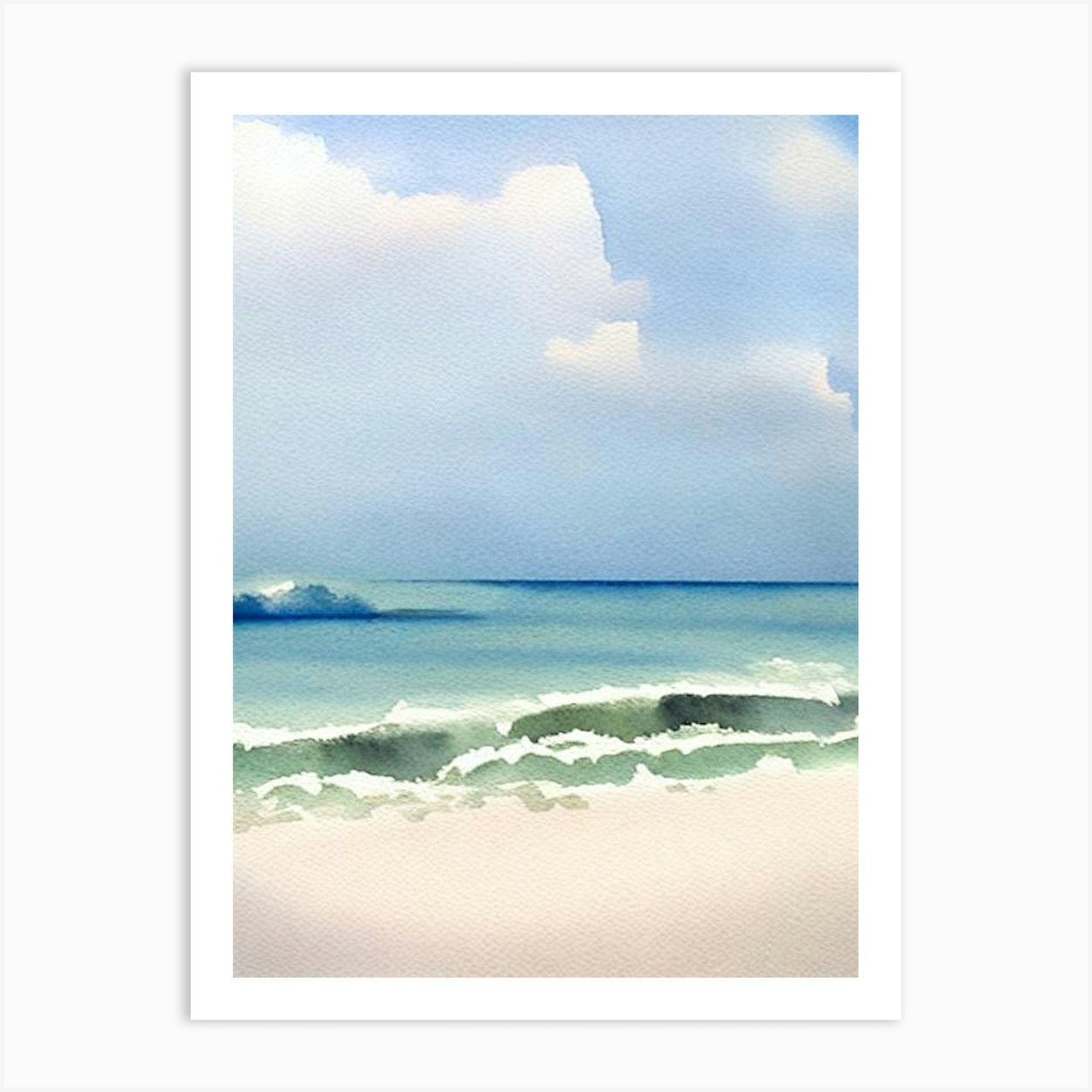 Myrtle Beach, South Carolina Watercolour Art Print by Sand & Surf