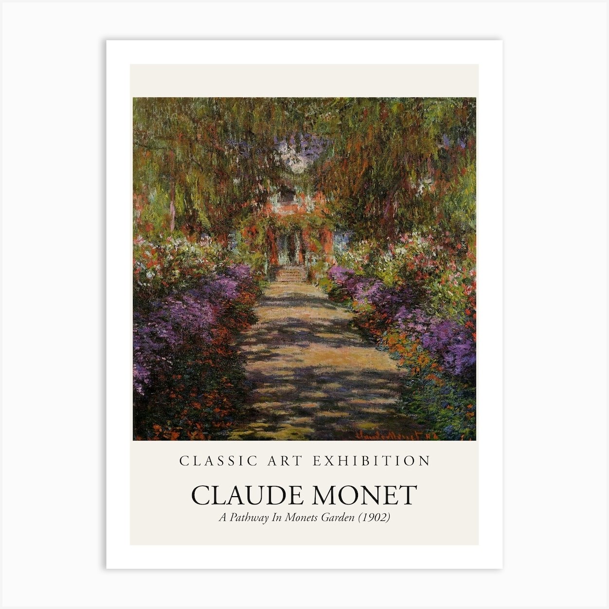 A Pathway In Monets Garden, 1902 By Claude Monet Poster Art Print by Fy ...