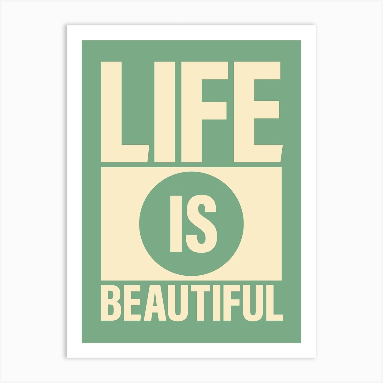 Life Is Beautiful typography Art Print by Rocket Jack Fy