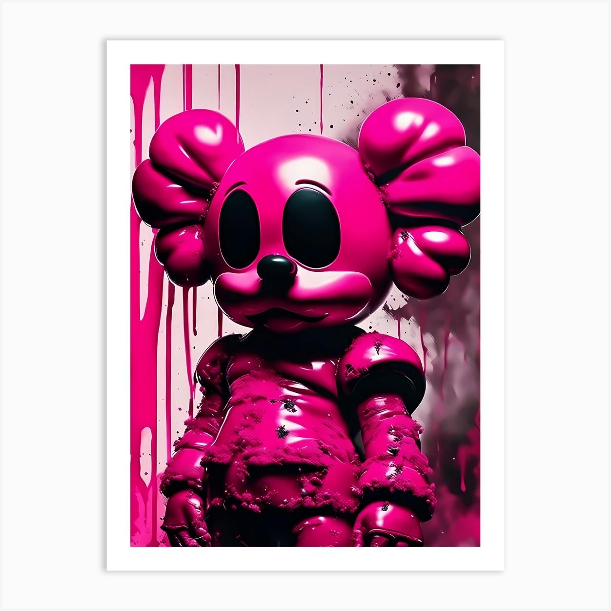 Hypebeast Pink Kaws Figure Painting (20) Art Print by 1xMerch - Fy