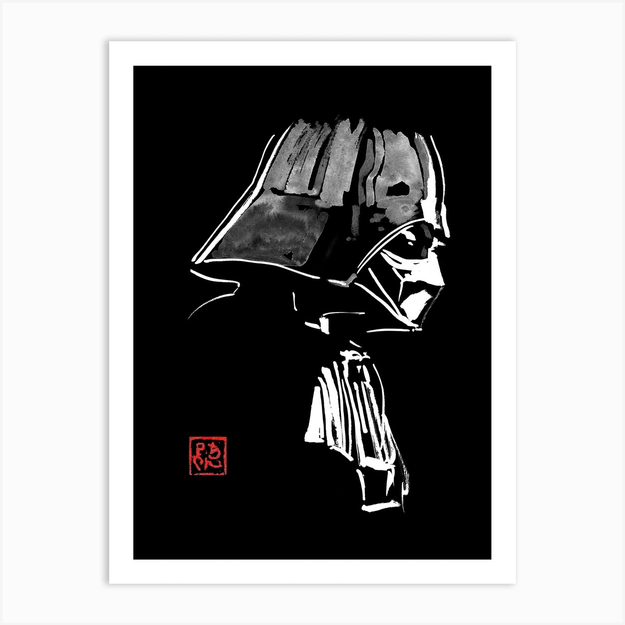 Darth Vader Profile Art Print by Pechane Sumie - Fy