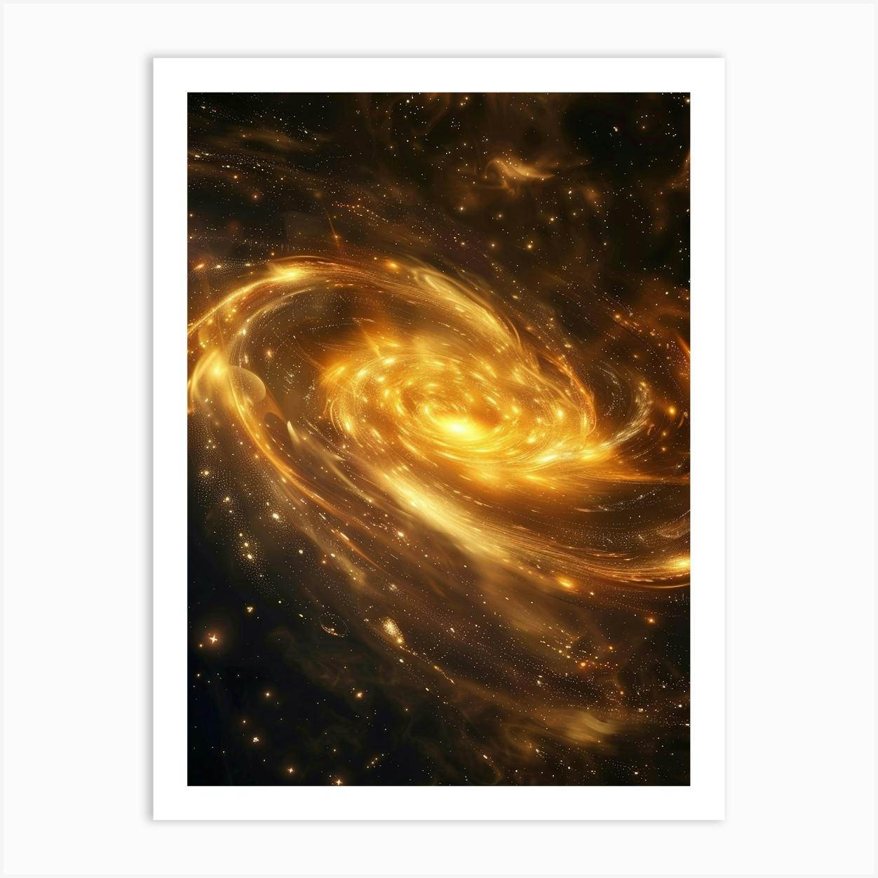 Art print Matte Paper Framed Poster With Mat | Canvas Art selling Print| Abstract Art of galaxy| Spiral starts lights