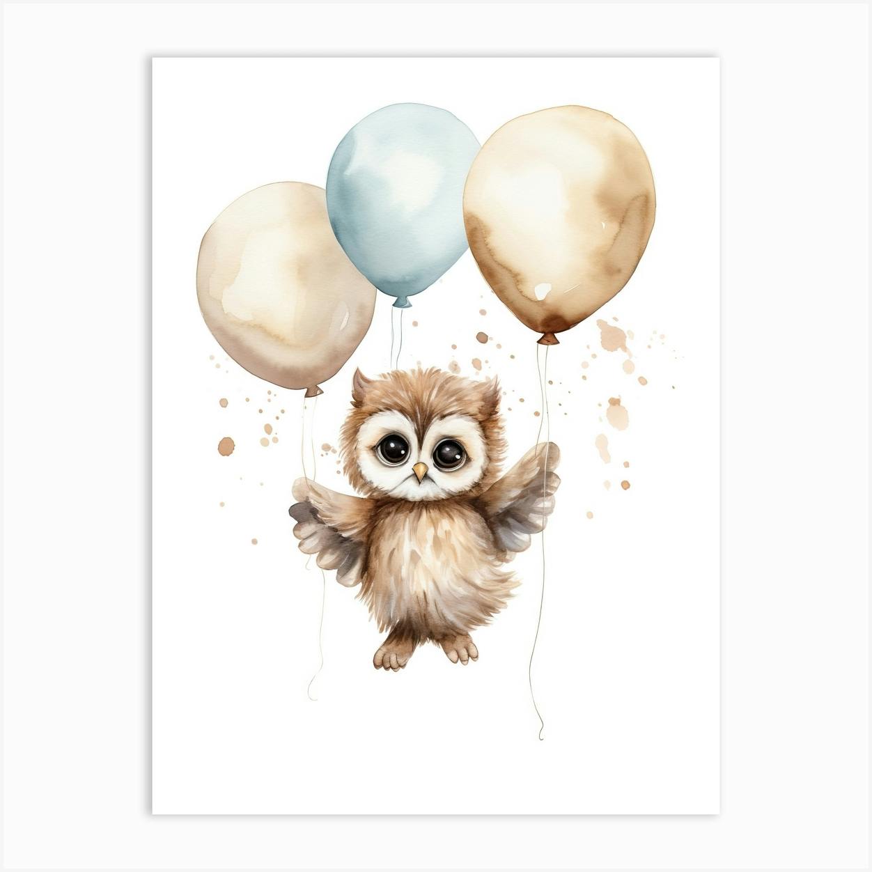 Cute Watercolour Baby Owl, Kids -Stunning Framed Landscape Canvas Art Print, Bespoke Unique hotsell Artwork Picture Gallery Wrapped