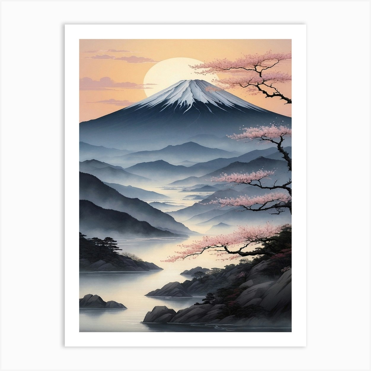 Mt Fuji Art Print by Sakeenah - Fy