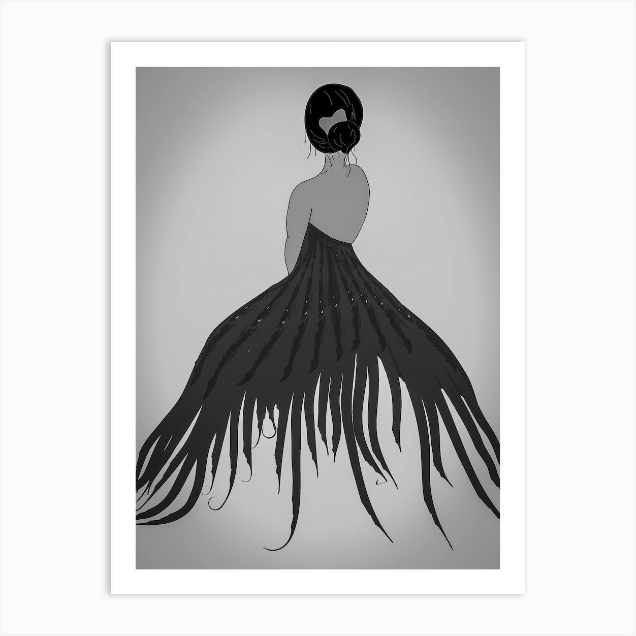 Feather dress drawing store