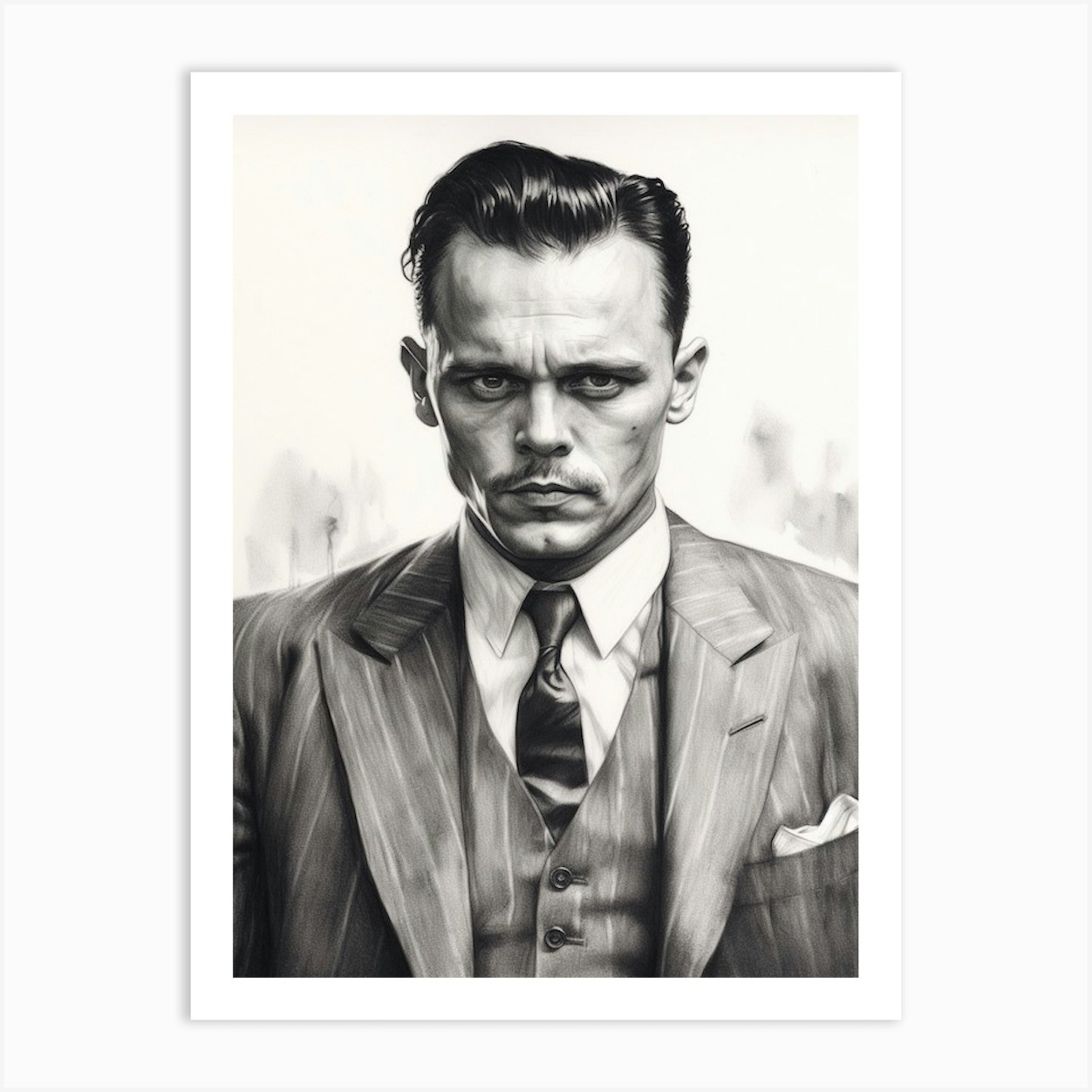 Gangster Art John Dillinger Public Enemy No 1 B&W 2 Art Print by Print ...