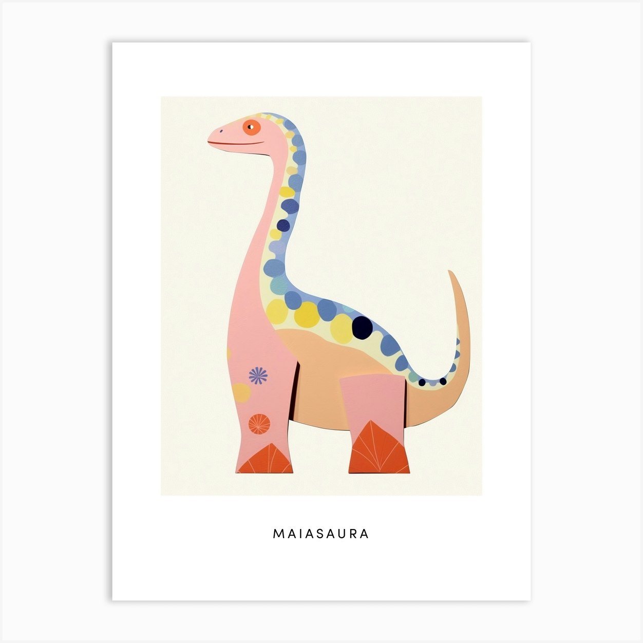 Nursery Dinosaur Art Maiasaura Poster Art Print by Scribble Studio - Fy