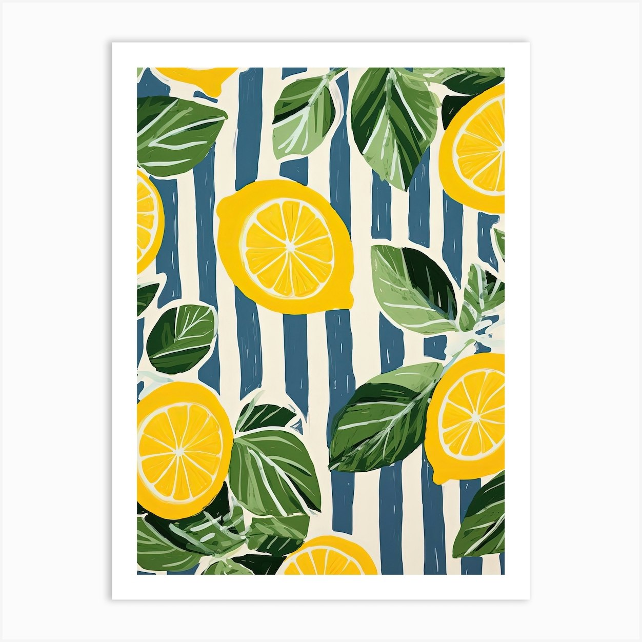 Lemons Fruit Summer Illustration 1 Art Print By Dreamy Seasons Art - Fy