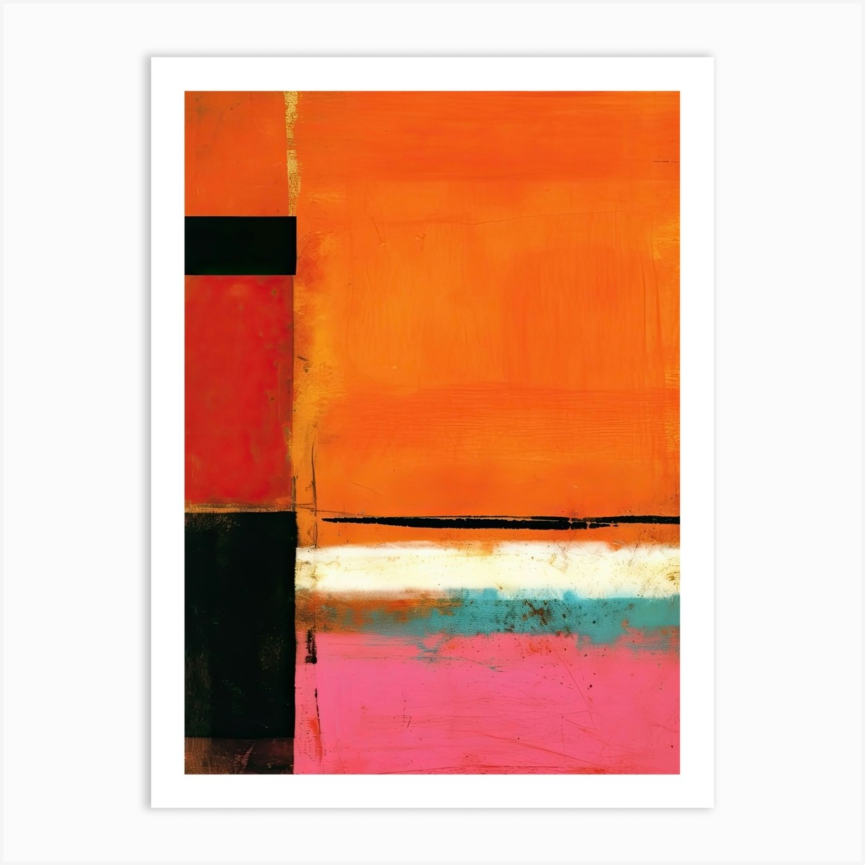 Orange And Red Abstract Painting 5 Art Print by Abstract Art ...