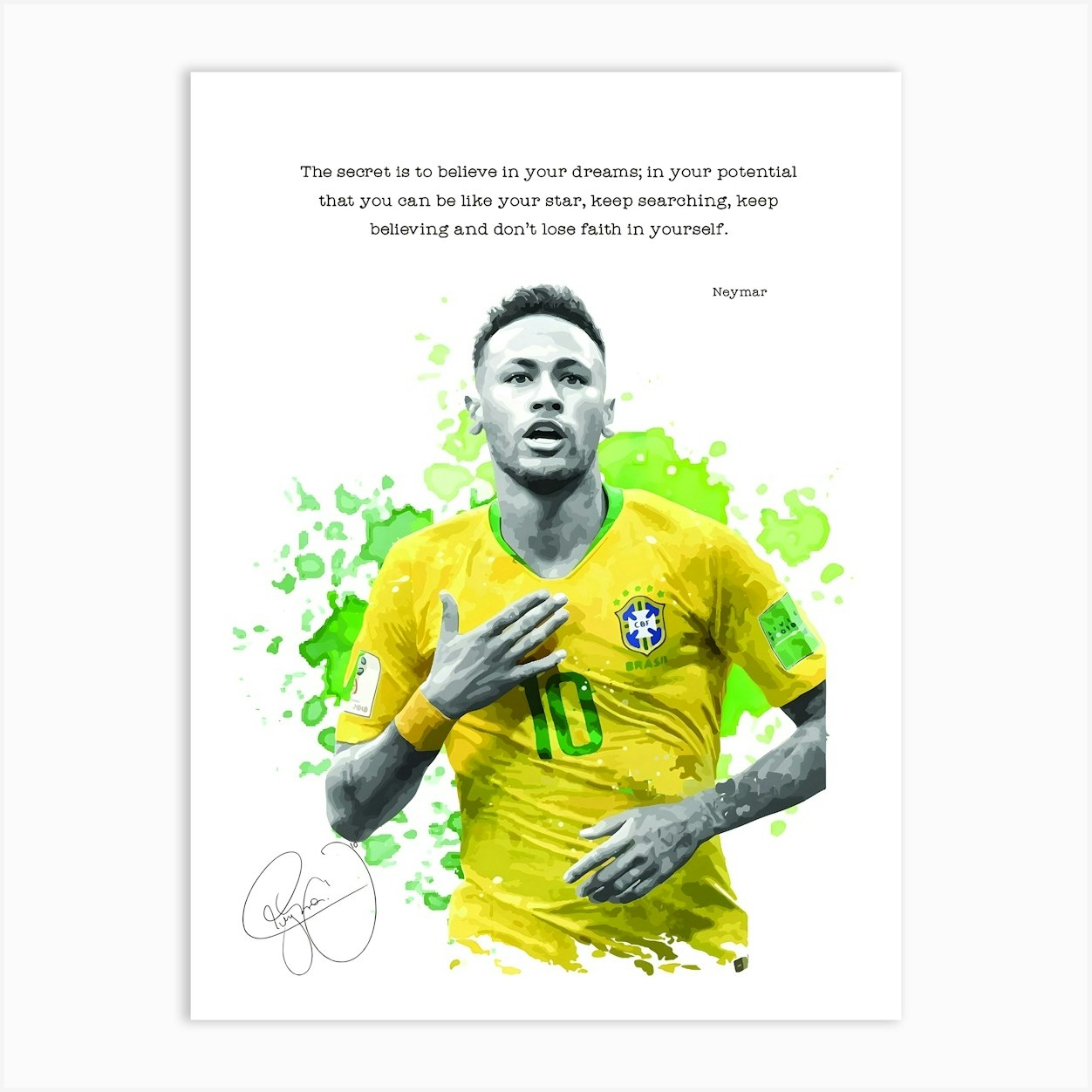 Neymar Jr Football Art Print by KunStudio - Fy