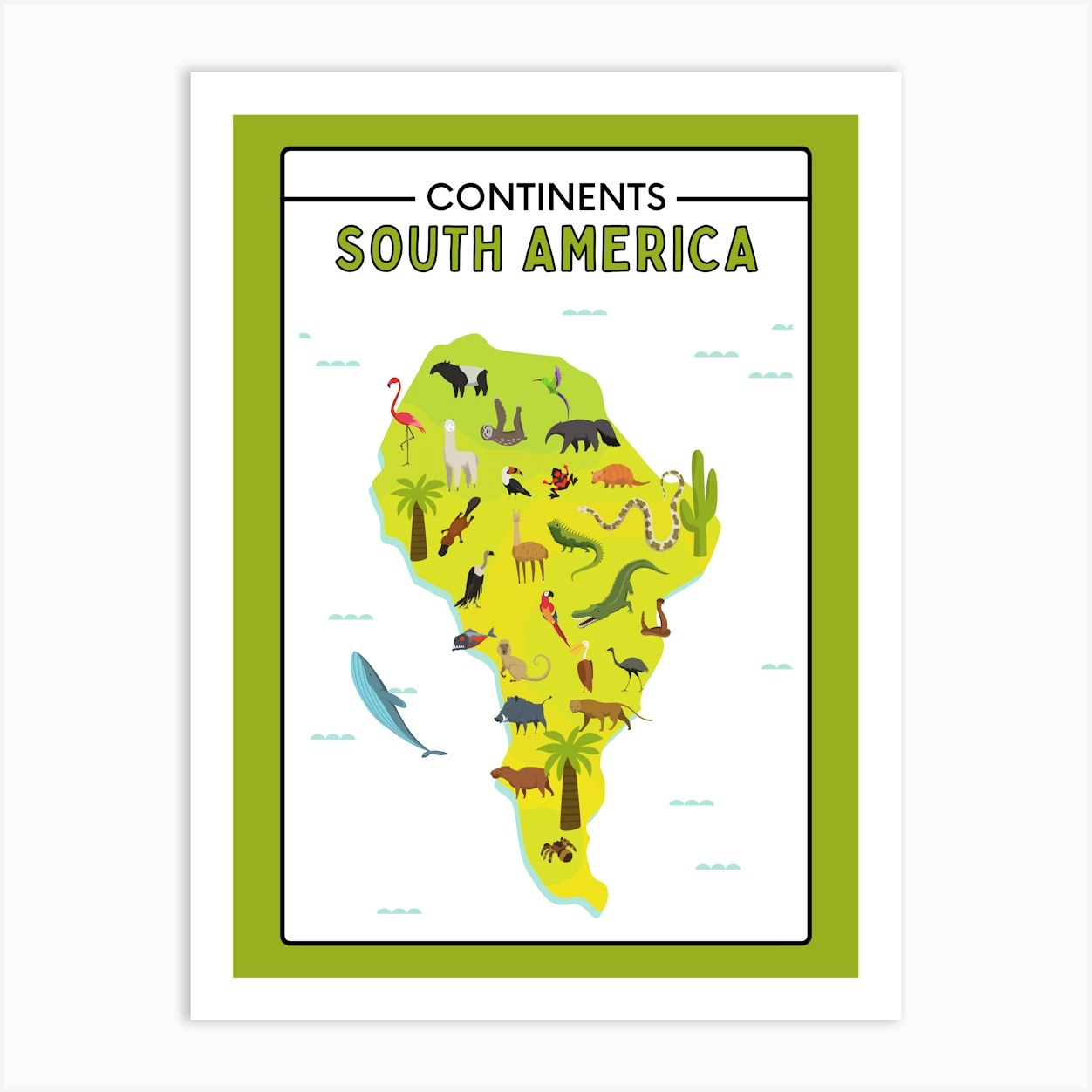 Continents South America Art Print by Canvas Haven Decor - Fy