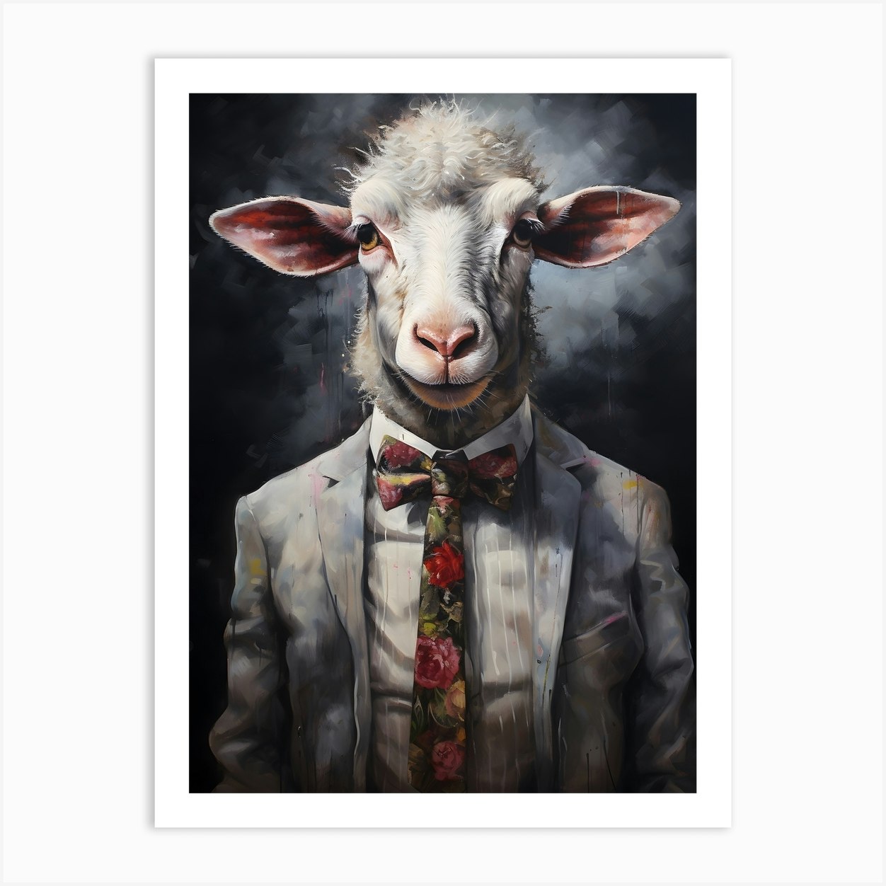 Sheep In Suit Art Print by Nature Nest Arts - Fy