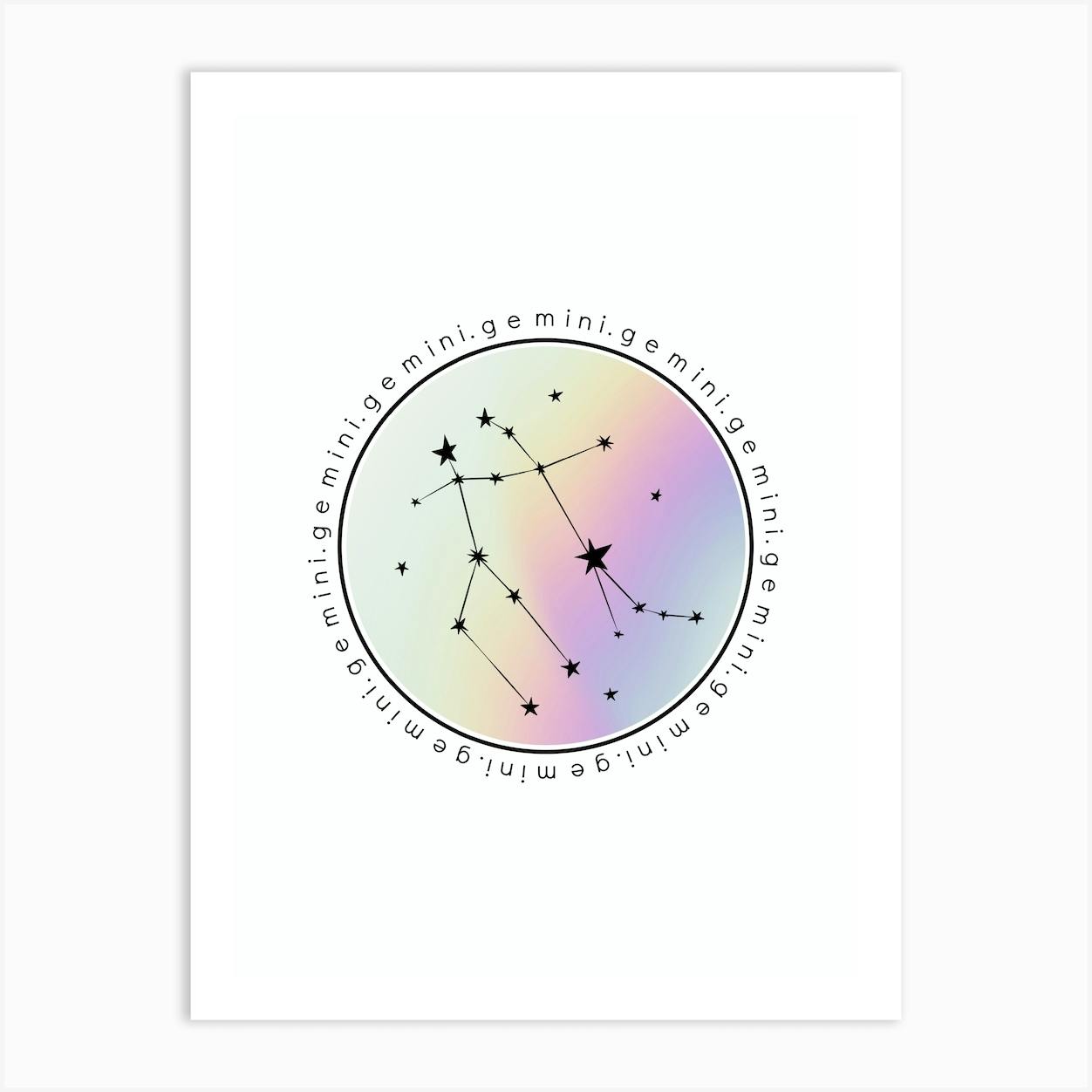 Gemini Zodiac Star Chart Art Print