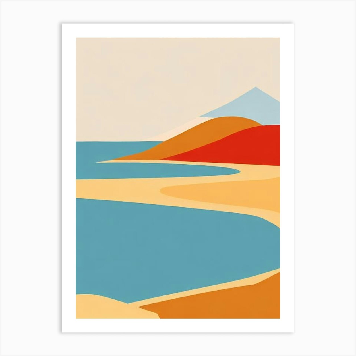 Palm Cove Beach Australia Midcentury Art Print by Seaside Nostalgia - Fy