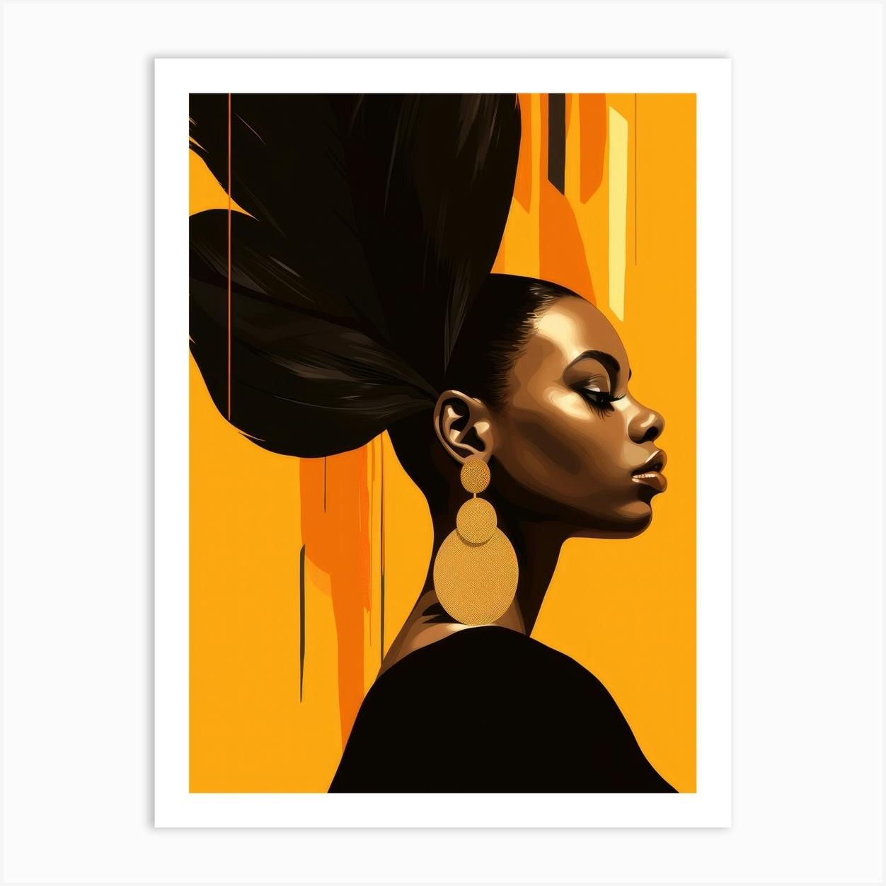 Black Woman With Big Hair Art Print