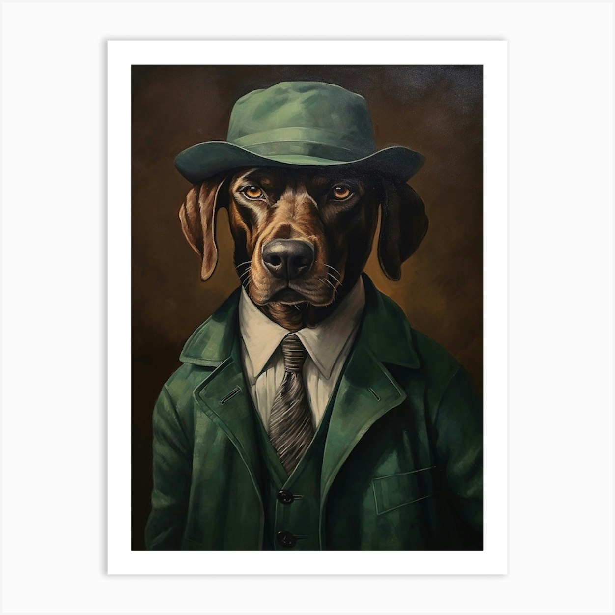 Gangster Dog Plott Hound 3 Art Print by Woof and Whiskers - Fy