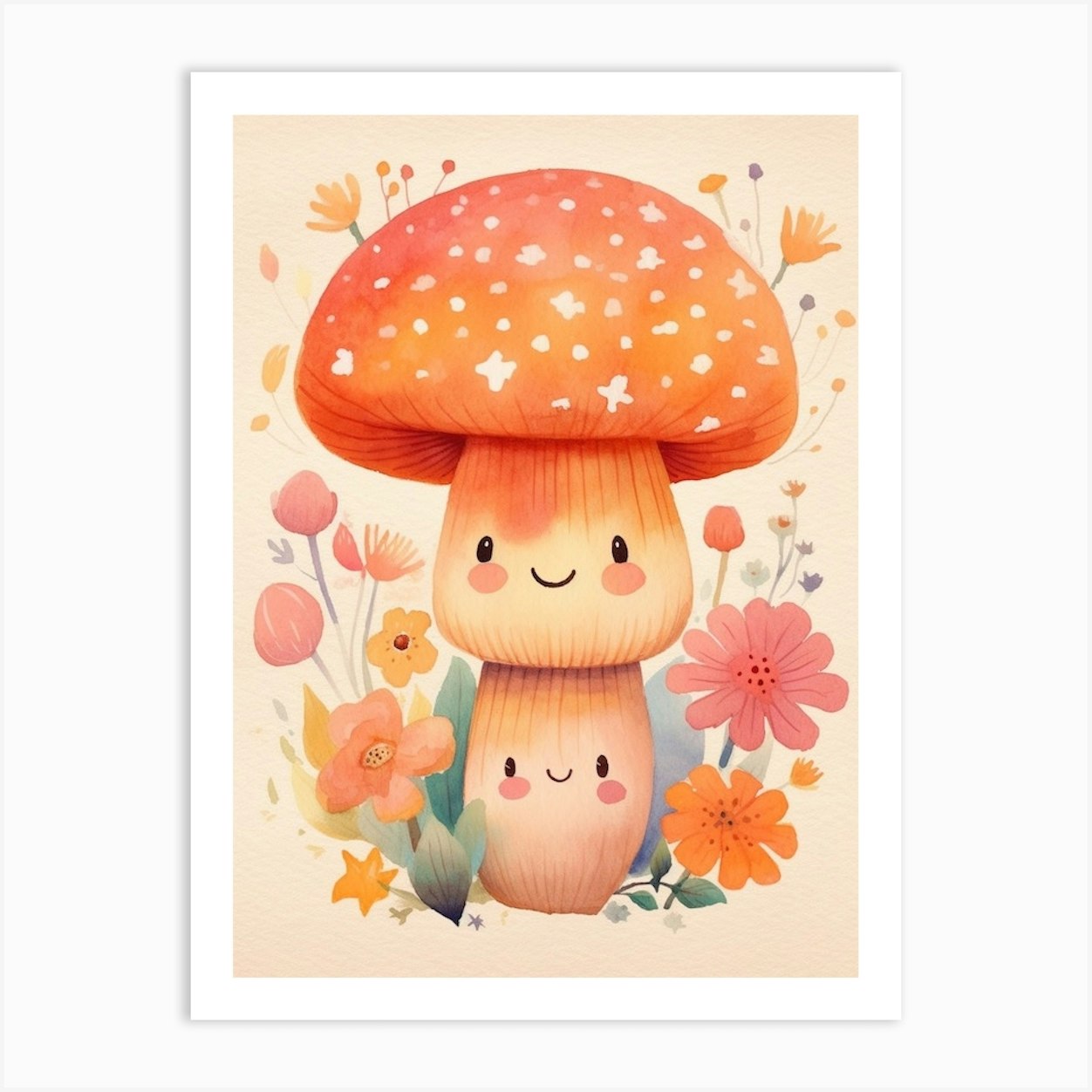 Cute Mushroom Nursery 5 Art Print by Enchanted Prints Fy