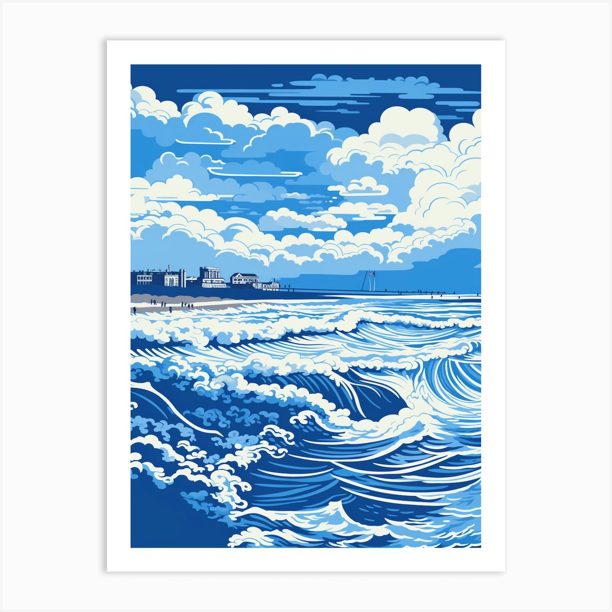 A Screen Print Of Cromer Beach Norfolk 3 Art Print by Sand & Surf ...