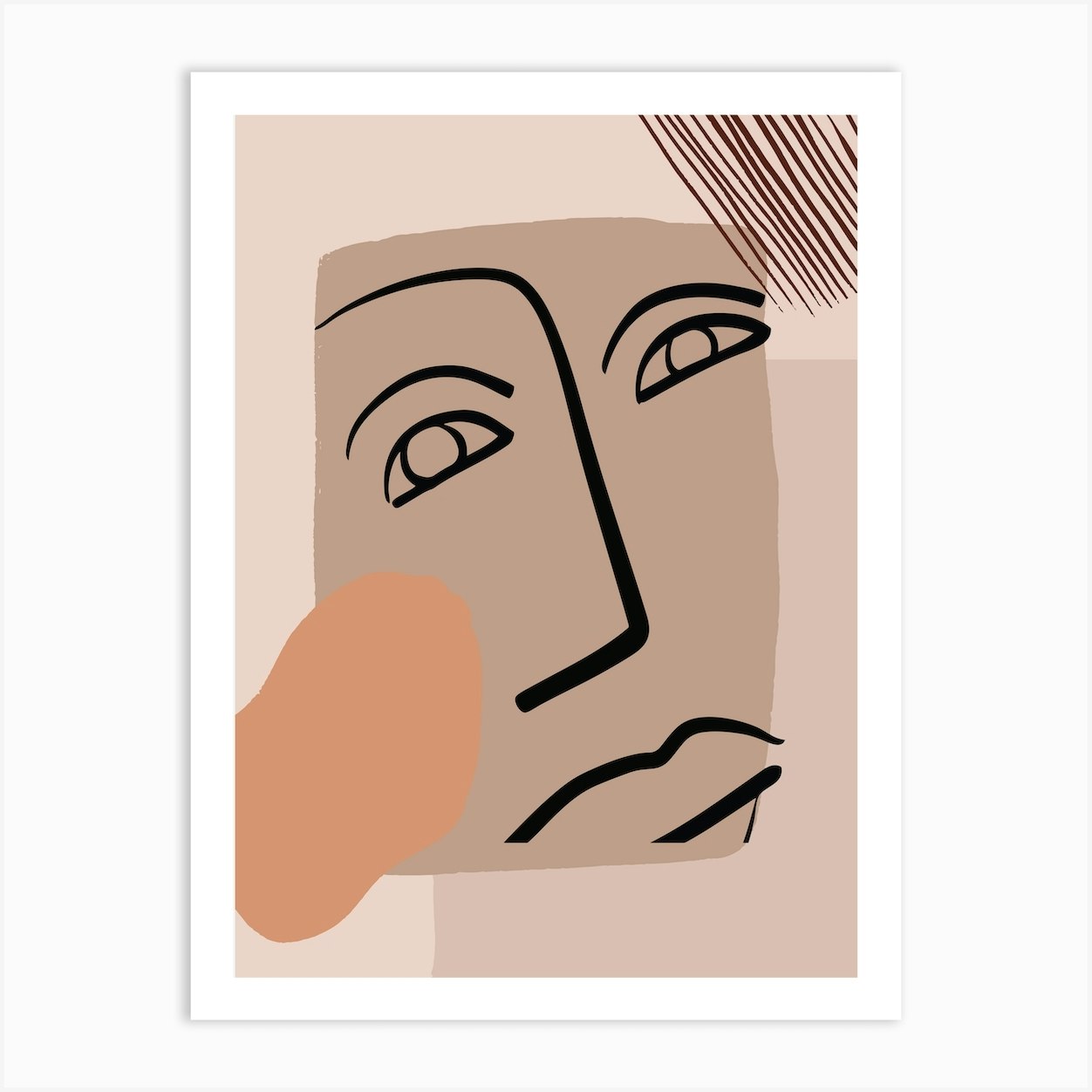 Abstract Face Art Print by Scandinavian Design Fy