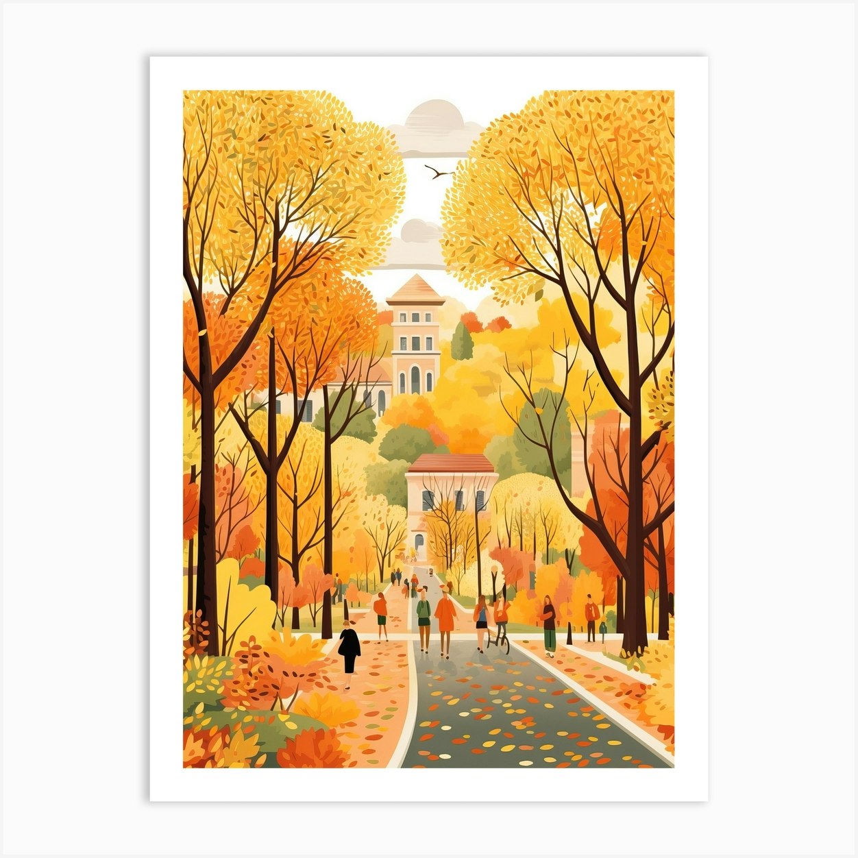 Canberra In Autumn Fall Travel Art 3 Art Print by The Pumpkin Palette Fy