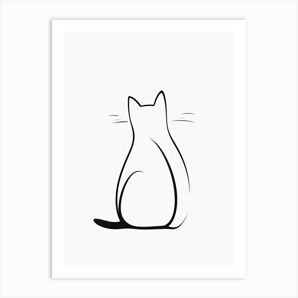 Minimalist Cat Line Drawing 1 Art Print by Meowsterpieces - Fy