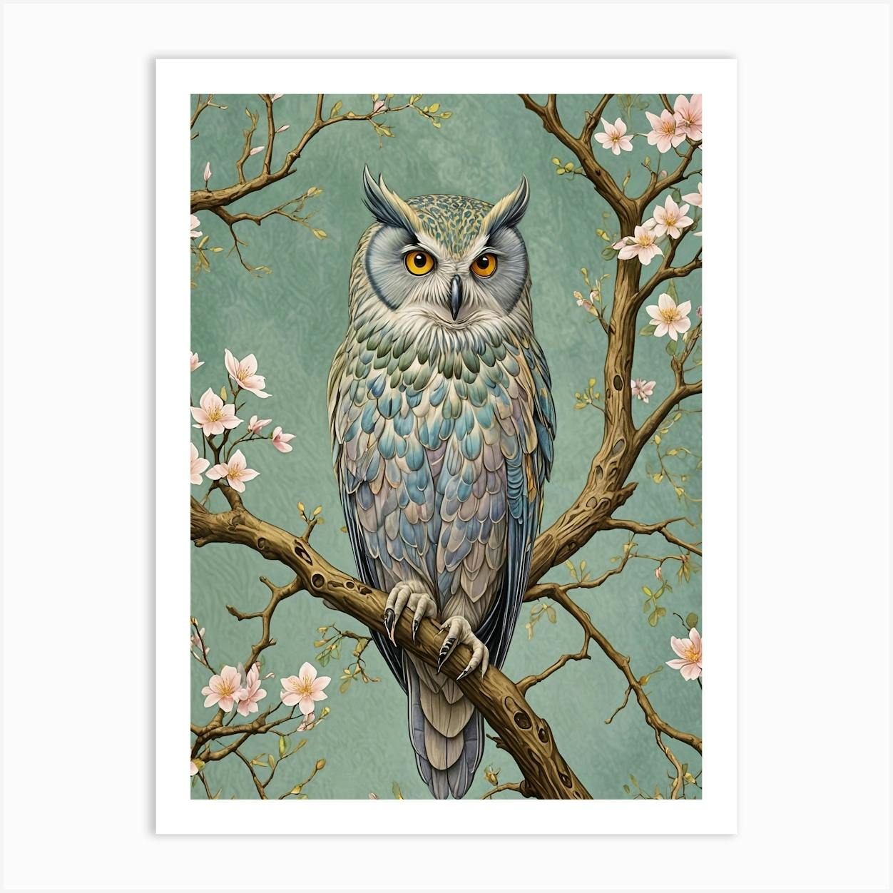ARTCANVAS Owl on Branch shop by Ohara Koson Canvas Art Print