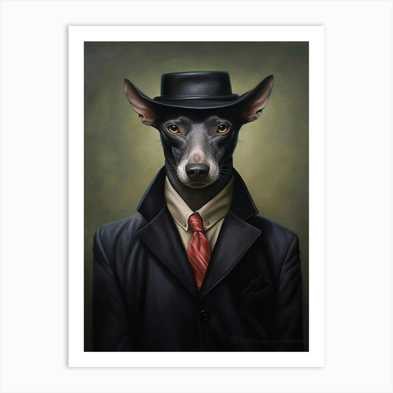 Gangster Dog Xoloitzcuintli Mexican Hairless Dog Art Print by Woof and ...