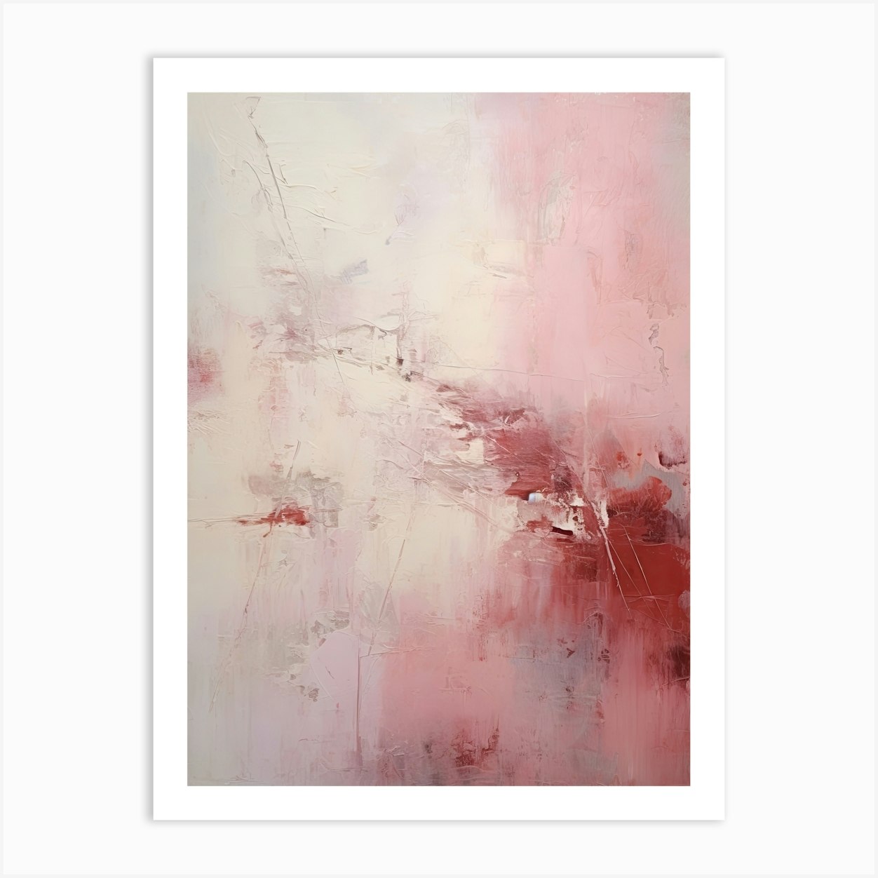 Muted Pink Tones, Abstract Raw Painting 1 Art Print by Abstract Art ...