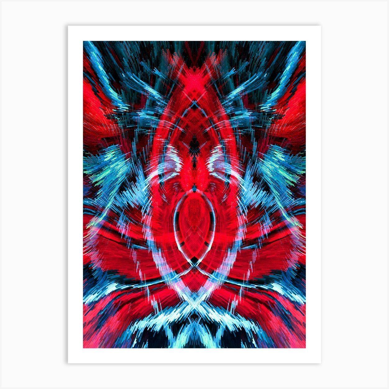 Abstract Red Blue Abstract Painting Art Print by Aniebert Fy