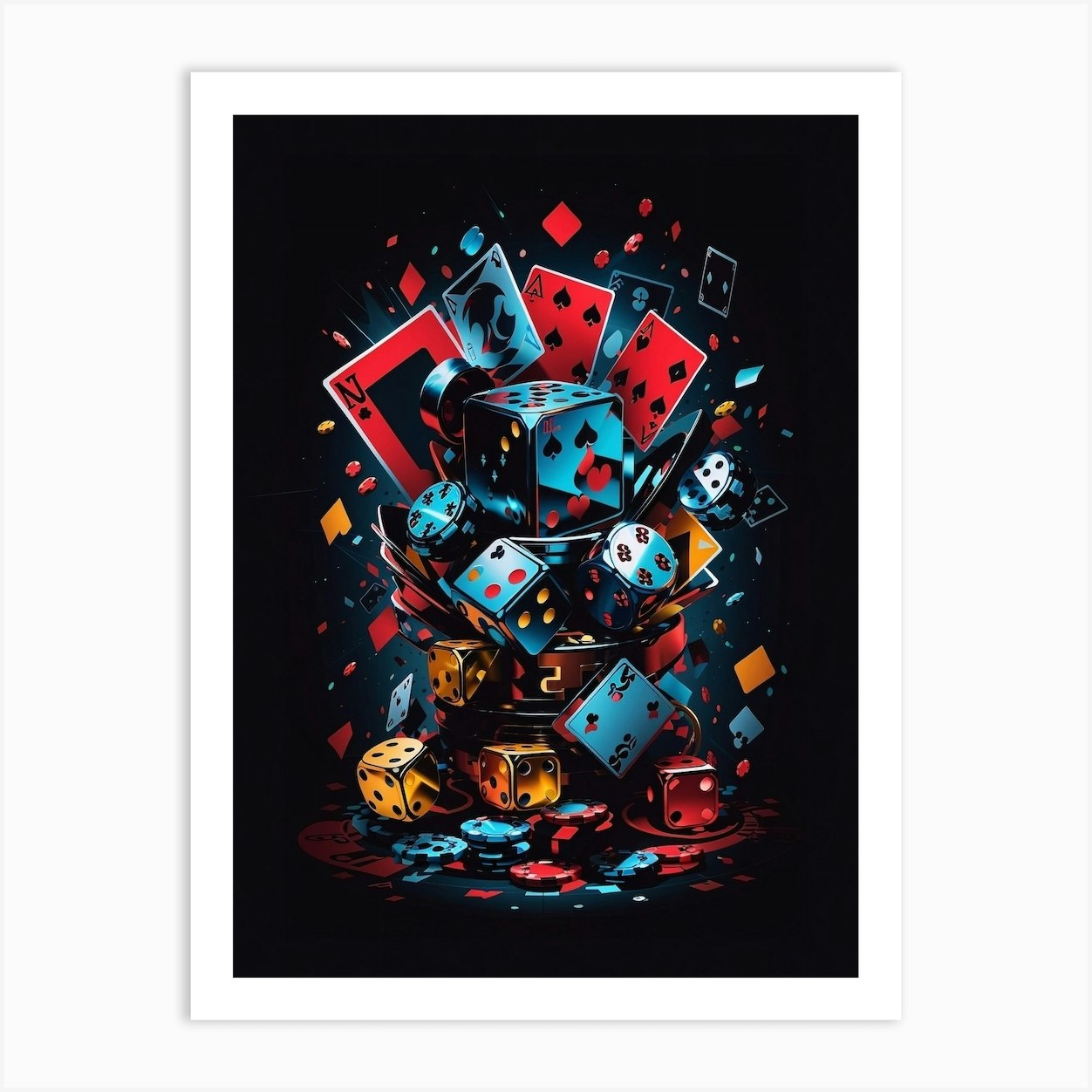 Poker Chips Art Print by THE BOX Fy