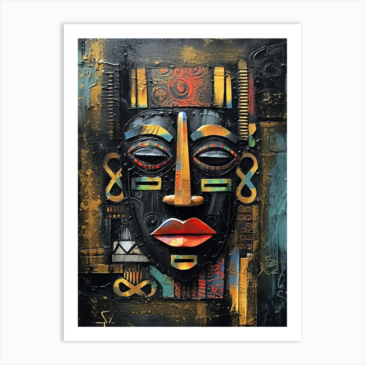 Tribal Canvas Of Dreams Embracing African Heritage Art Print By Art