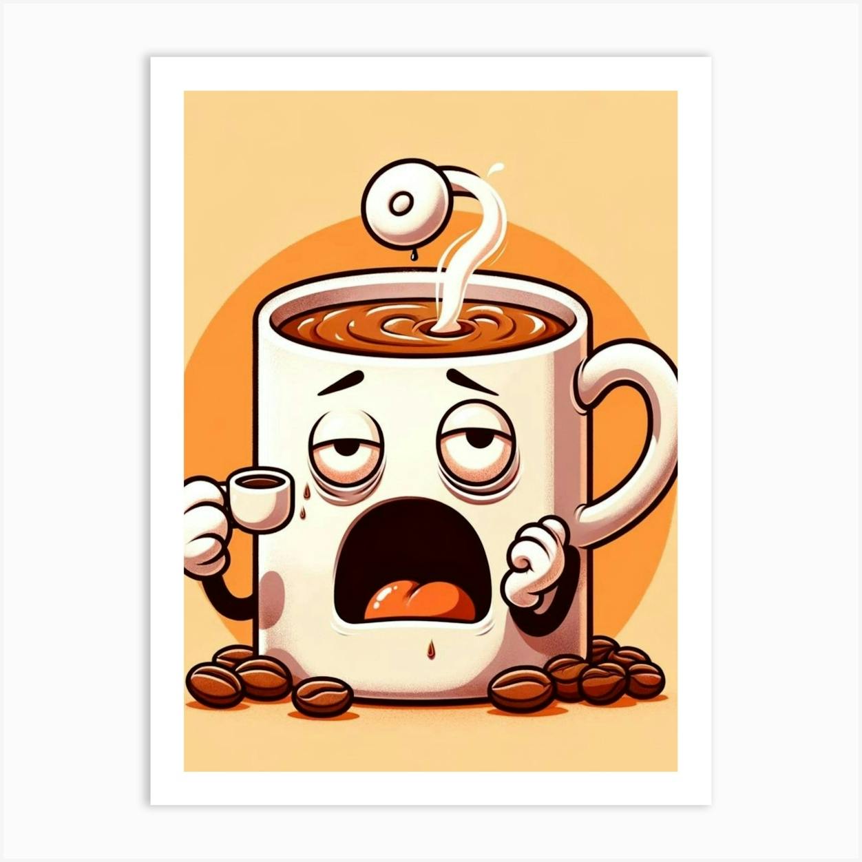 Cartoon Coffee Mug Art Print by kydesignx Fy