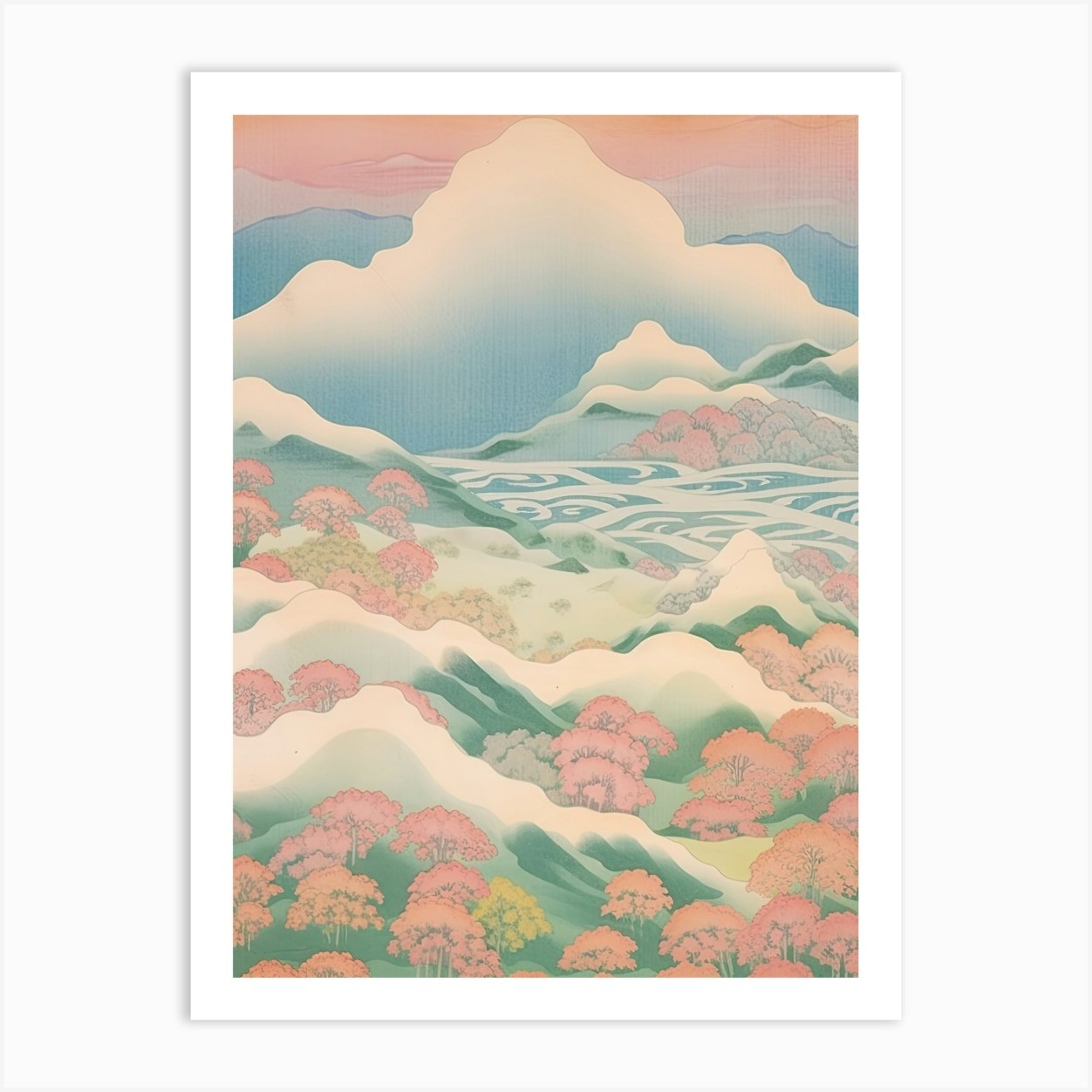 Mount Haku In Ishikawa Gifu Toyama, Japanese Landscape 3 Art Print by ...